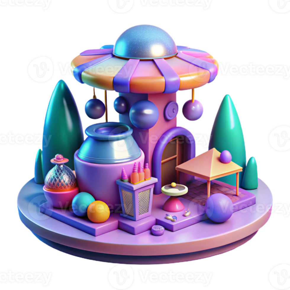 impressive modern A futuristic marketplace filled with strange alien goods, vibrant colors, exotic, fantasy style high quality png