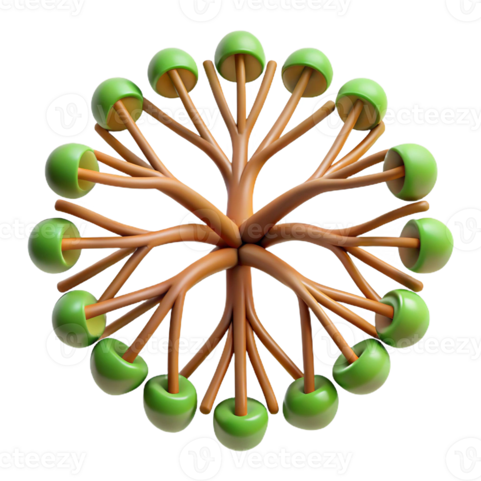 elegant traditional A network of branching, fractal lines, resembling tree roots, in earthy brown and green hues, with a natural, organic feel 4K png