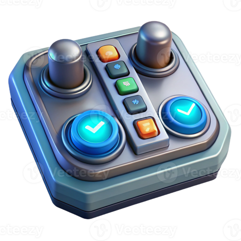 wonderful contemporary A futuristic control panel with glowing buttons and dials, sci-fi interface design style high resolution png