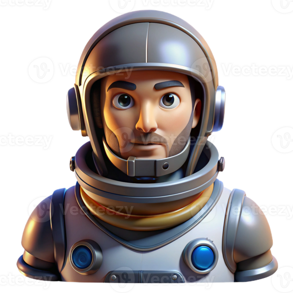 stunning contemporary Portrait of a stoic astronaut with a reflective visor, intricate spacesuit details, and a distant gaze, lit by the cold light of distant stars genuine png