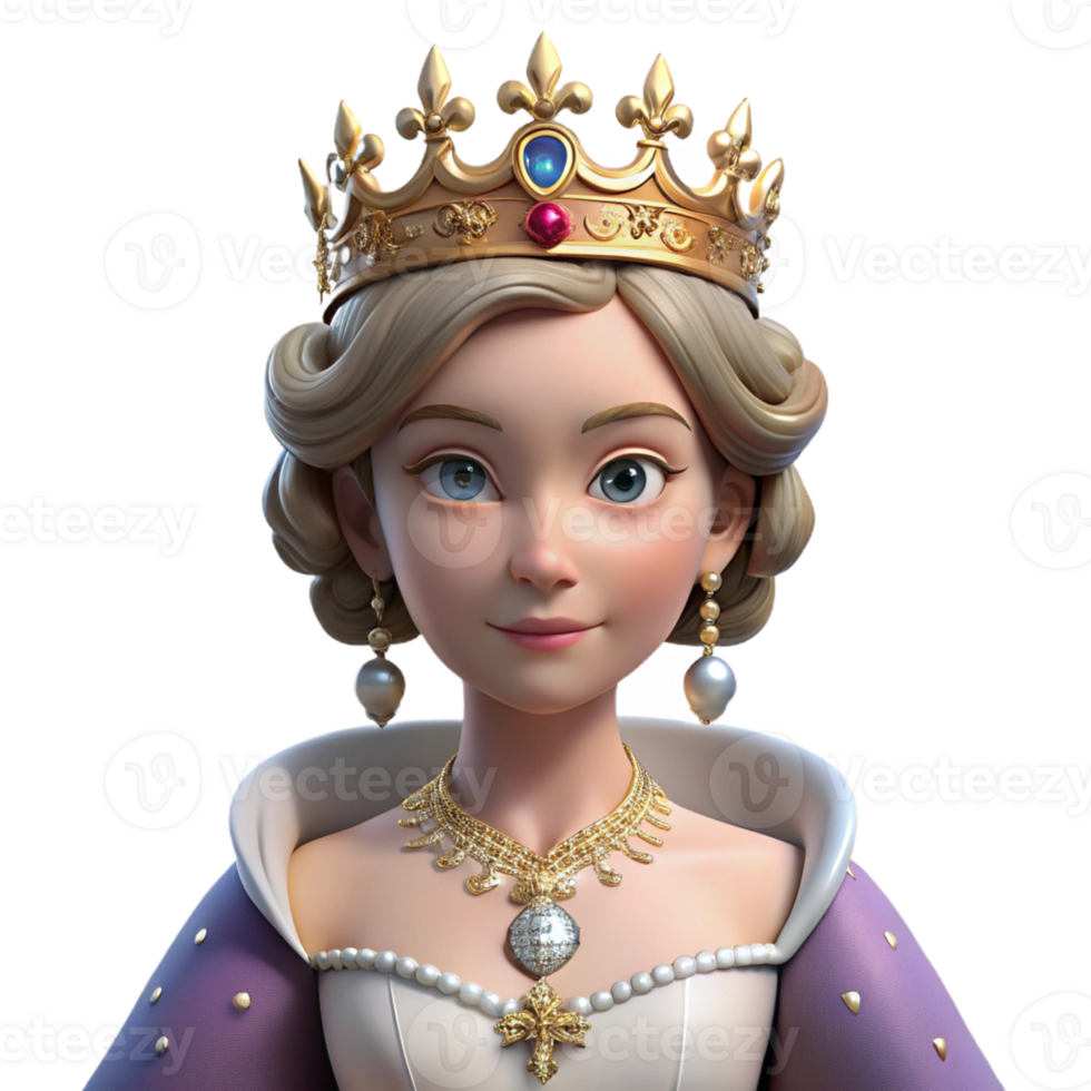 magnificent rustic Portrait of a regal queen with a jeweled crown, elegant gown, and a commanding presence, lit by a grand chandelier, in a classical painting style genuine png