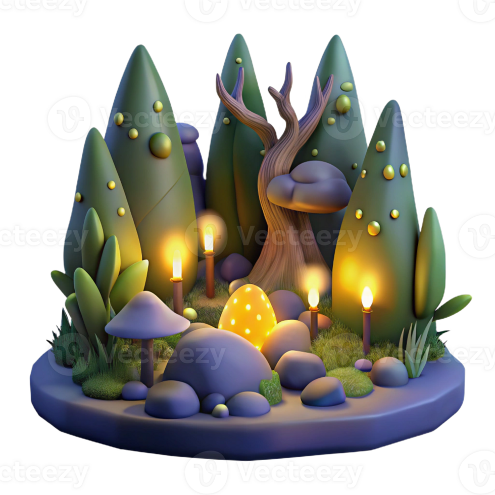 magnificent vintage A group of fireflies illuminating a dark forest, magical lighting, fantasy art style genuine png