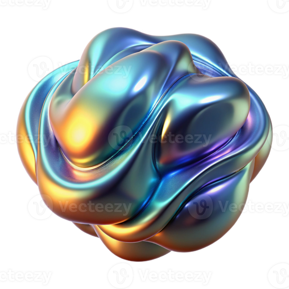 impressive vintage A morphing, amorphous blob of vibrant liquid metal, reflecting distorted fractal patterns, in an abstract art style, premium png