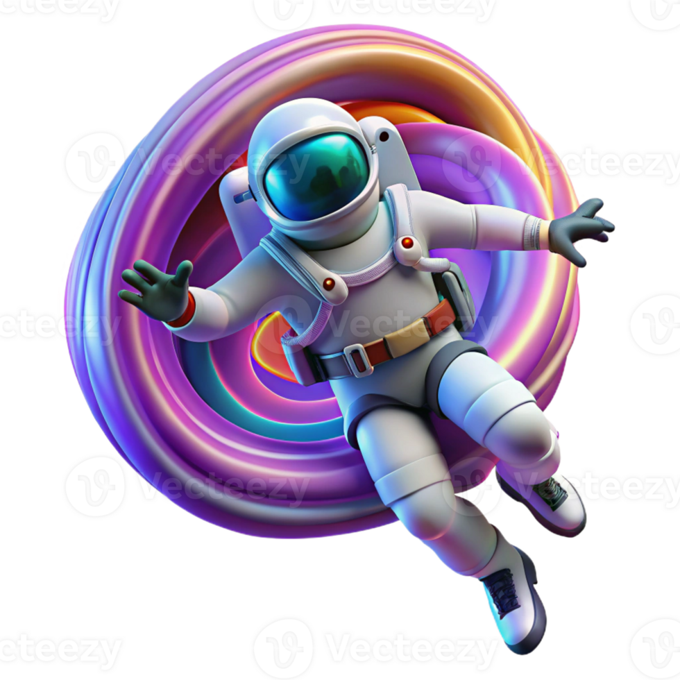 beautiful artistic An astronaut floating in zero gravity, surrounded by a swirling vortex of colorful nebulae. Psychedelic, surreal, vibrant colors detailed png