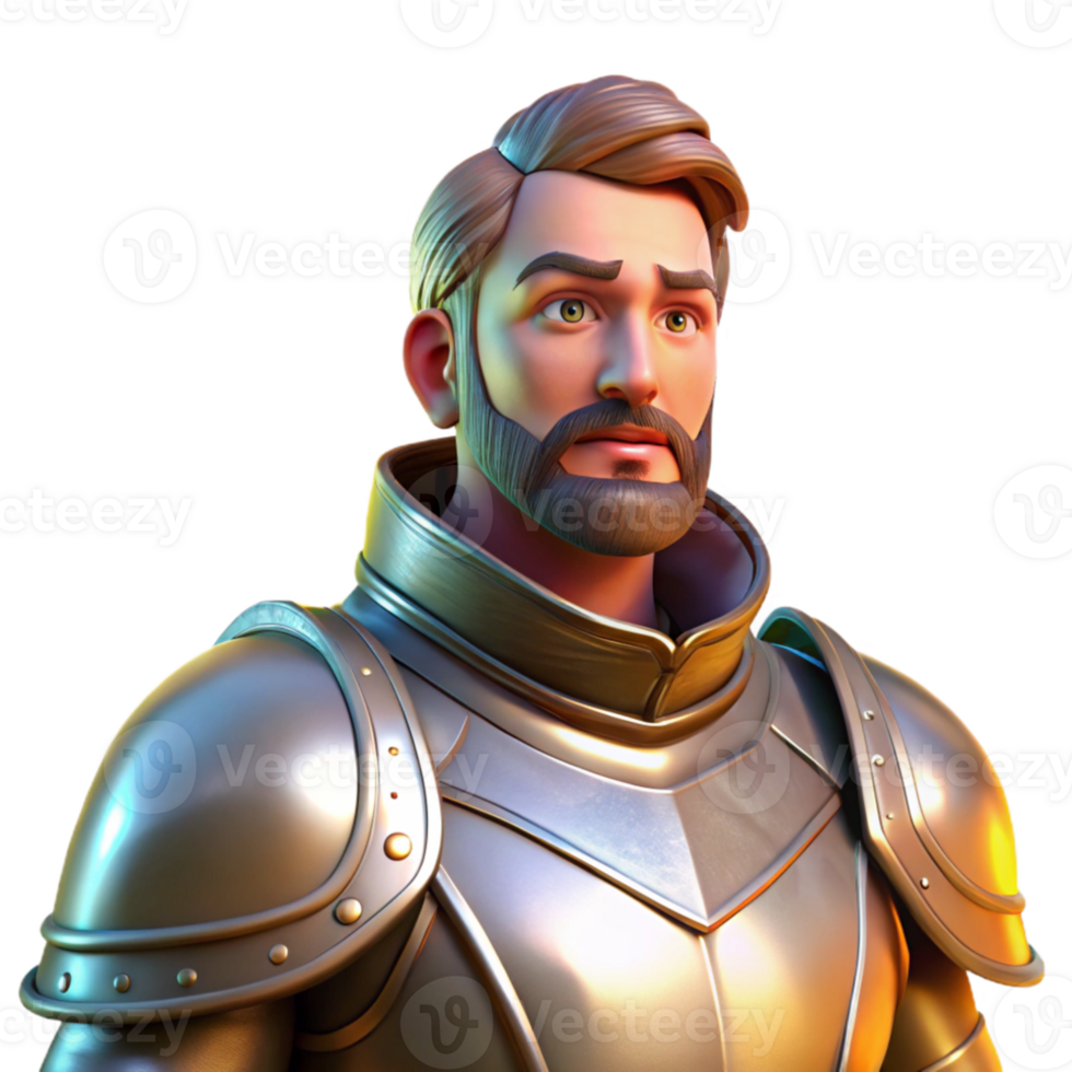 impressive rustic Portrait of a noble knight in shining armor, lit by sunlight glinting off metal, medieval art style genuine png