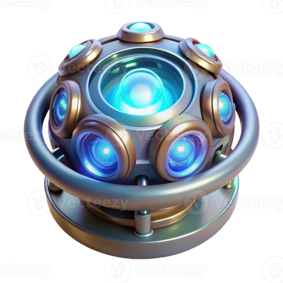impressive creative A single, glowing energy cell powering a futuristic device, intricate details and energy flows visible, lit by a soft, internal light. Sci-Fi style premium png