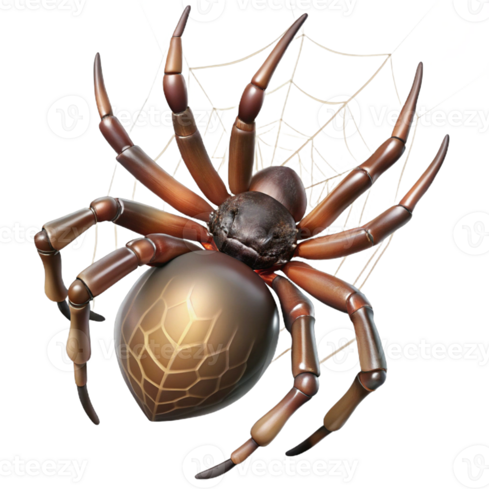 vibrant contemporary A close-up of a spider spinning a web, intricate and delicate premium png