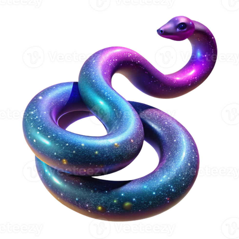 serene minimalist A cosmic serpent, made of stardust and nebulae, winding through the vastness of space. Fantasy, epic scale, vibrant colors authentic png