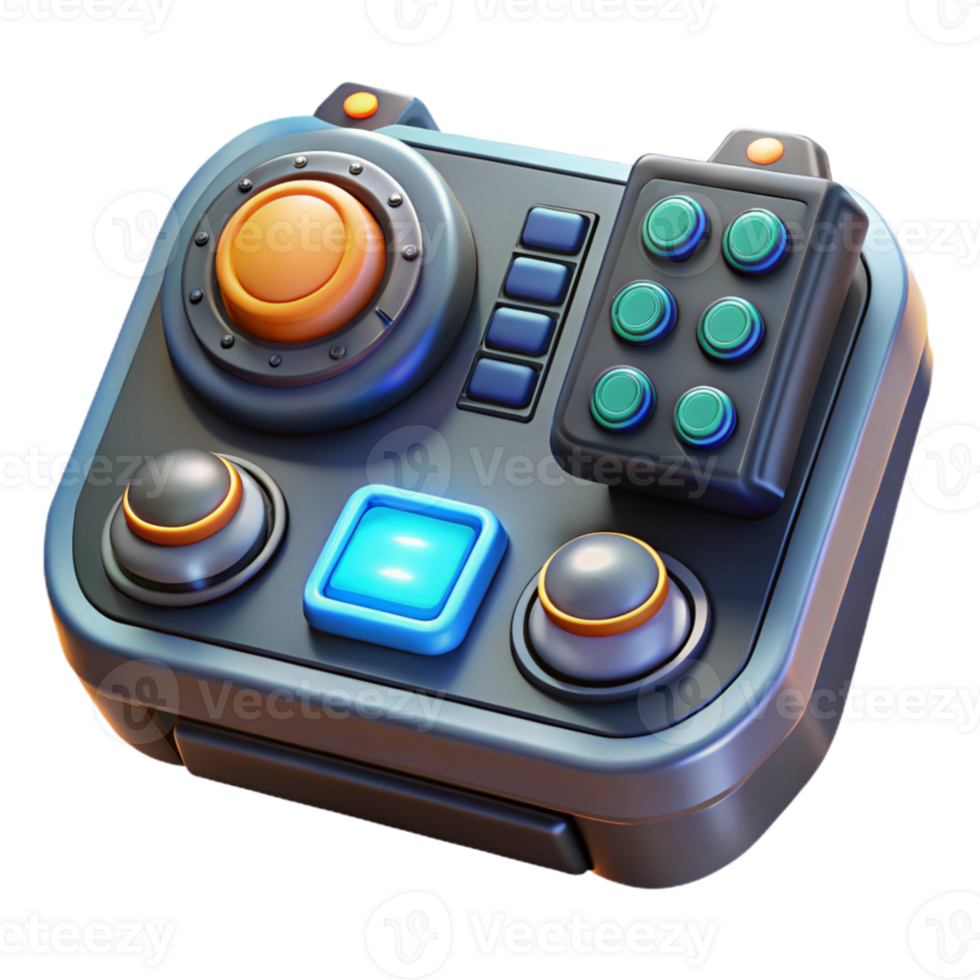 dramatic modern A futuristic control panel with glowing buttons and dials, sci-fi interface design style 4K png