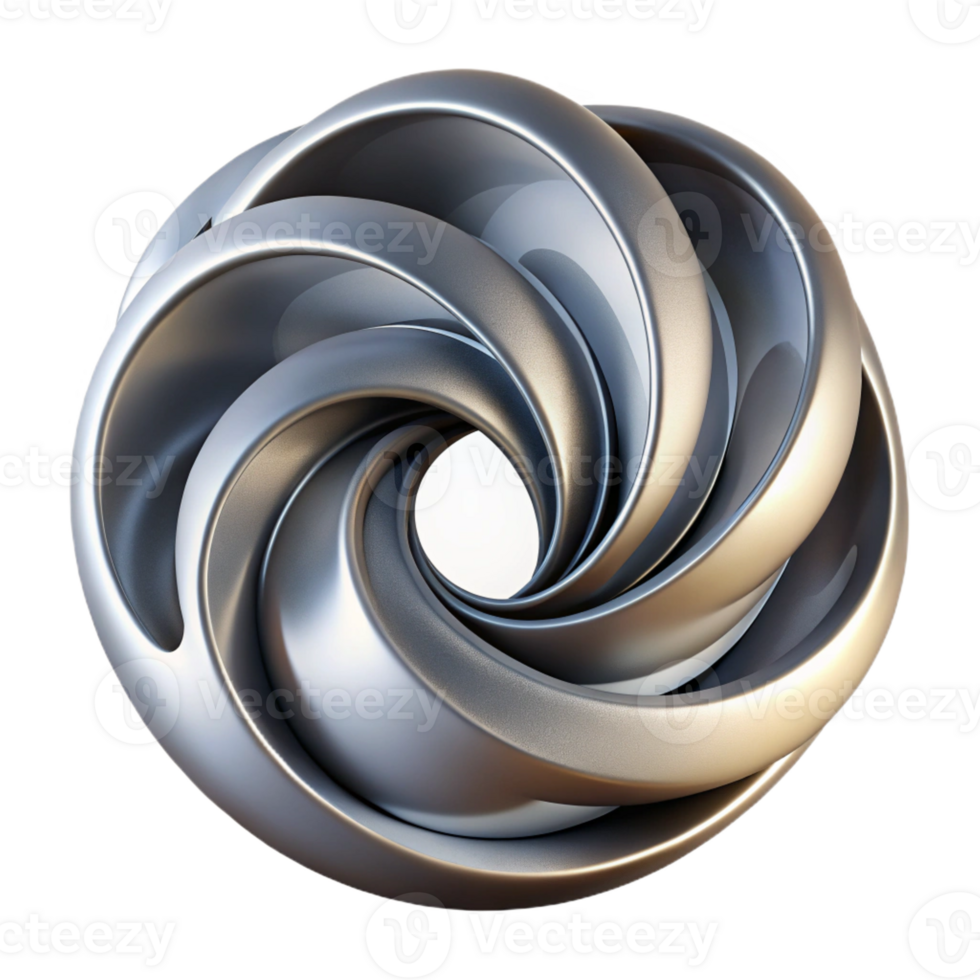serene minimalist Abstract architectural sculpture, swirling forms, metallic texture, dynamic lighting professional png