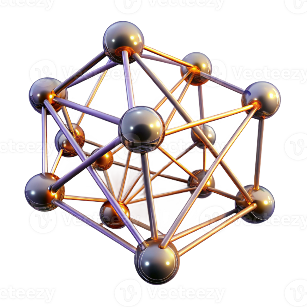 wonderful minimalist A network of interconnected, glowing lines and nodes, forming a complex, abstract structure, with a dark, mysterious atmosphere premium png