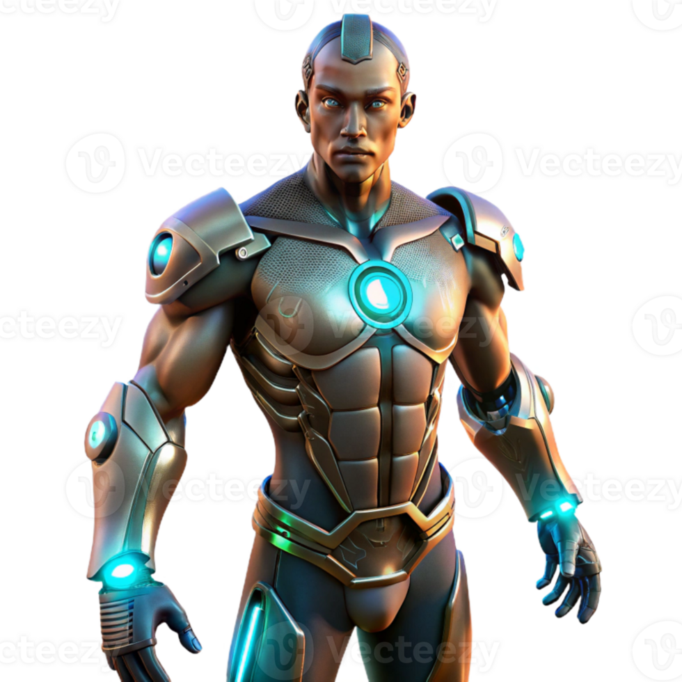 elegant vintage A cyborg with glowing implants and augmented limbs, cyberpunk style, dark and gritty aesthetic genuine png