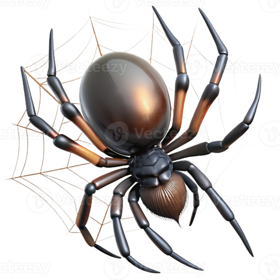 dramatic abstract A close-up of a spider spinning a web, intricate and delicate high resolution png