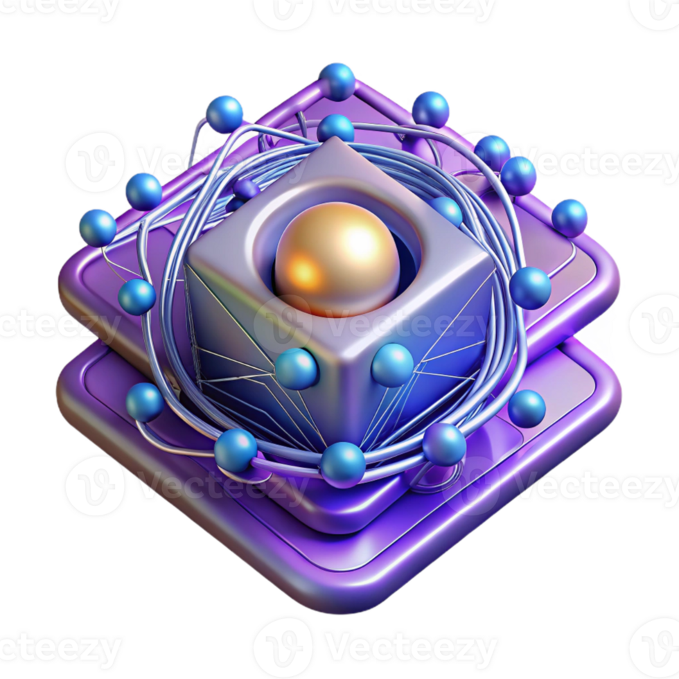 serene artistic A quantum computer processing data, intricate glowing lines and particles, abstract and futuristic style professional png