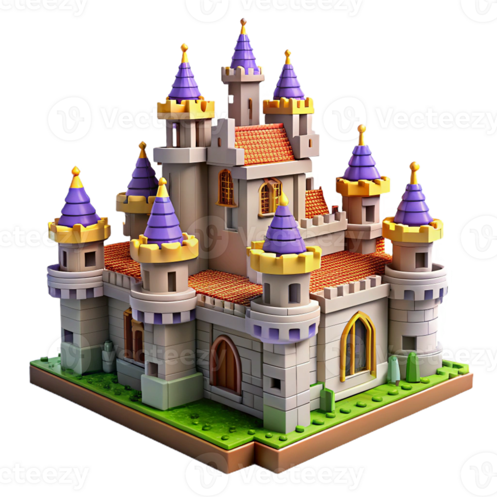 beautiful abstract Pixel art depiction of a fantasy castle, 8-bit graphics, limited color palette, retro gaming aesthetic 4K png