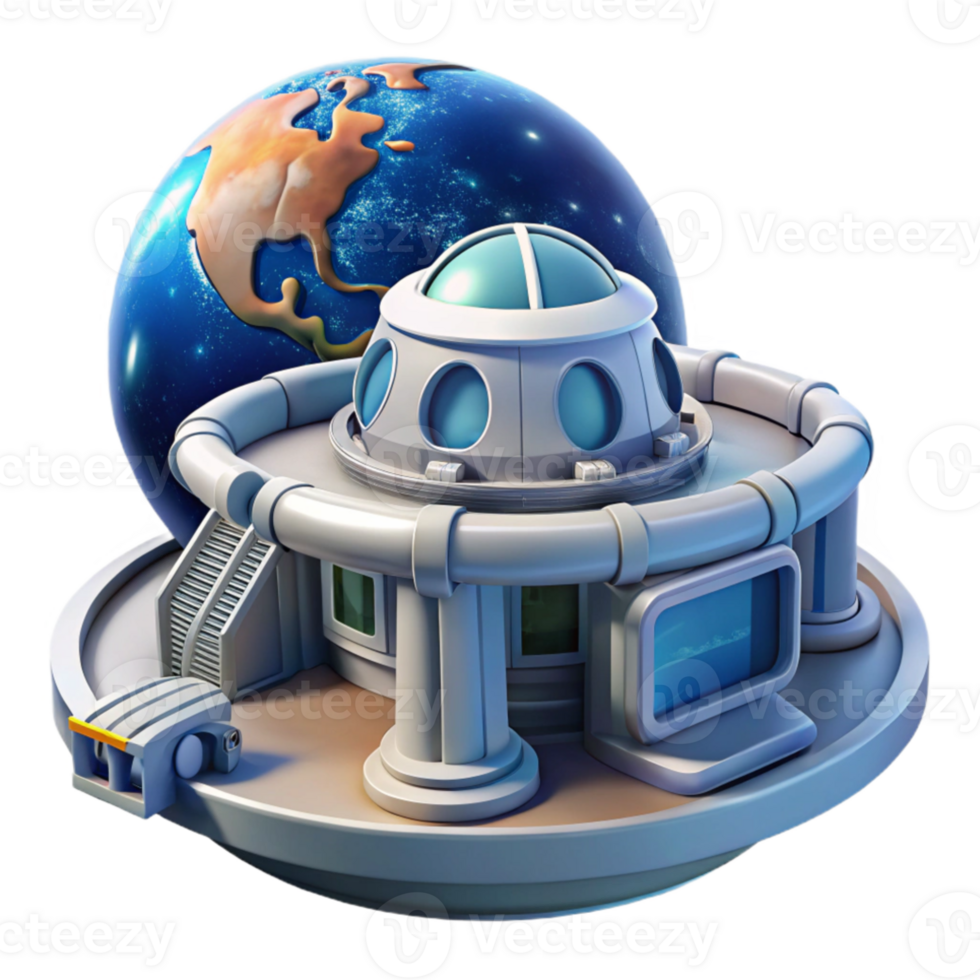 impressive modern Space station with modular architecture, futuristic design, view of Earth in the background, realistic rendering detailed png