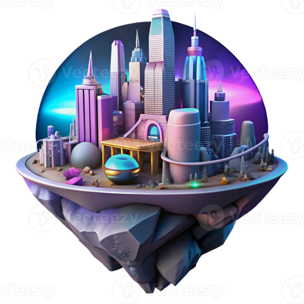 extraordinary traditional A futuristic city built within a hollowed-out asteroid, bustling with flying vehicles and holographic advertisements. Synthwave, neon colors, low-angle view high quality png