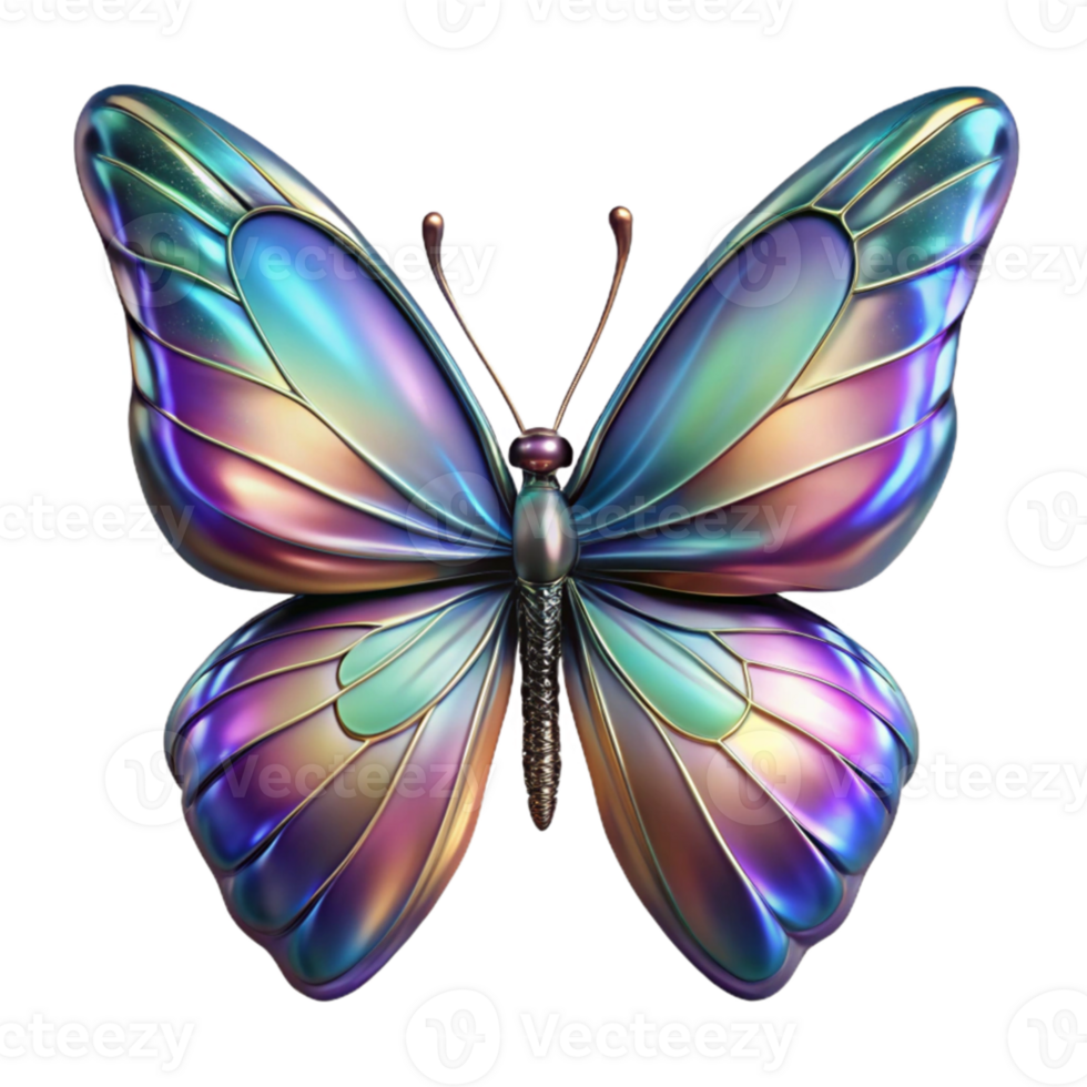 magnificent creative Portrait of a delicate butterfly with iridescent wings, lit by sunlight, macro photography style high resolution png