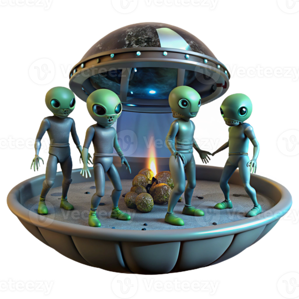 dramatic creative A group of aliens exploring a derelict spaceship, dim lighting, eerie, horror style exclusive png