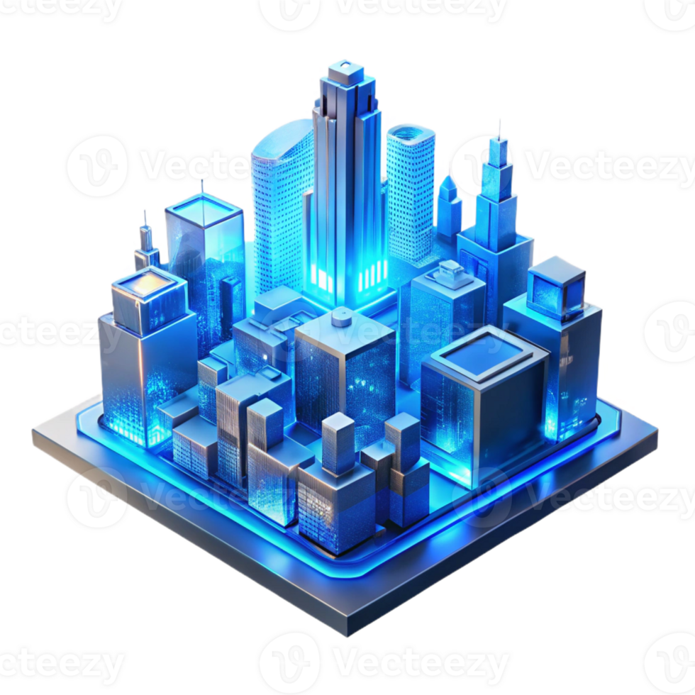 dramatic abstract A futuristic cityscape constructed of interconnected circuit boards, glowing with electric blue energy, viewed from a low angle with a cyberpunk aesthetic exclusive png