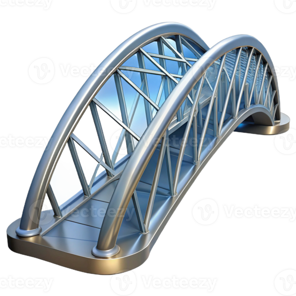 serene classic Parametric bridge design, complex curves and angles, steel and glass materials, daytime lighting, architectural visualization original png