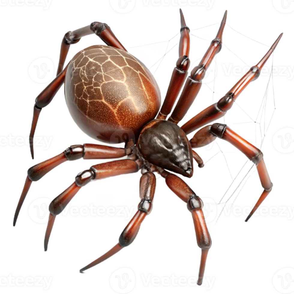 beautiful vintage A close-up of a spider spinning a web, intricate details, delicate, macro photography authentic png