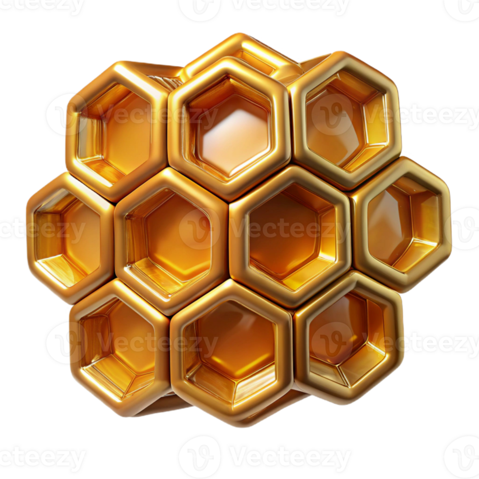 wonderful contemporary A close-up of a honeycomb, intricate details, golden light, realistic style original png