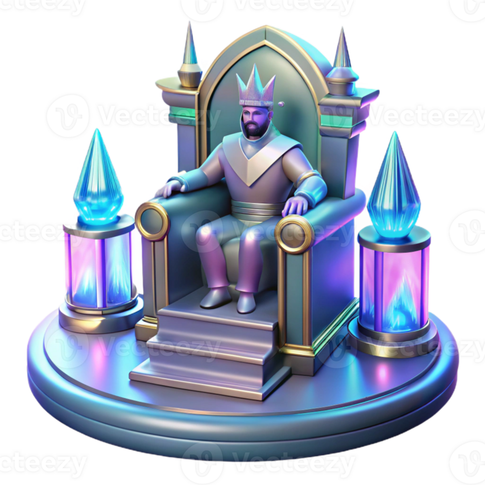 extraordinary rustic A futuristic throne room with a holographic king, majestic lighting, regal, fantasy style original png
