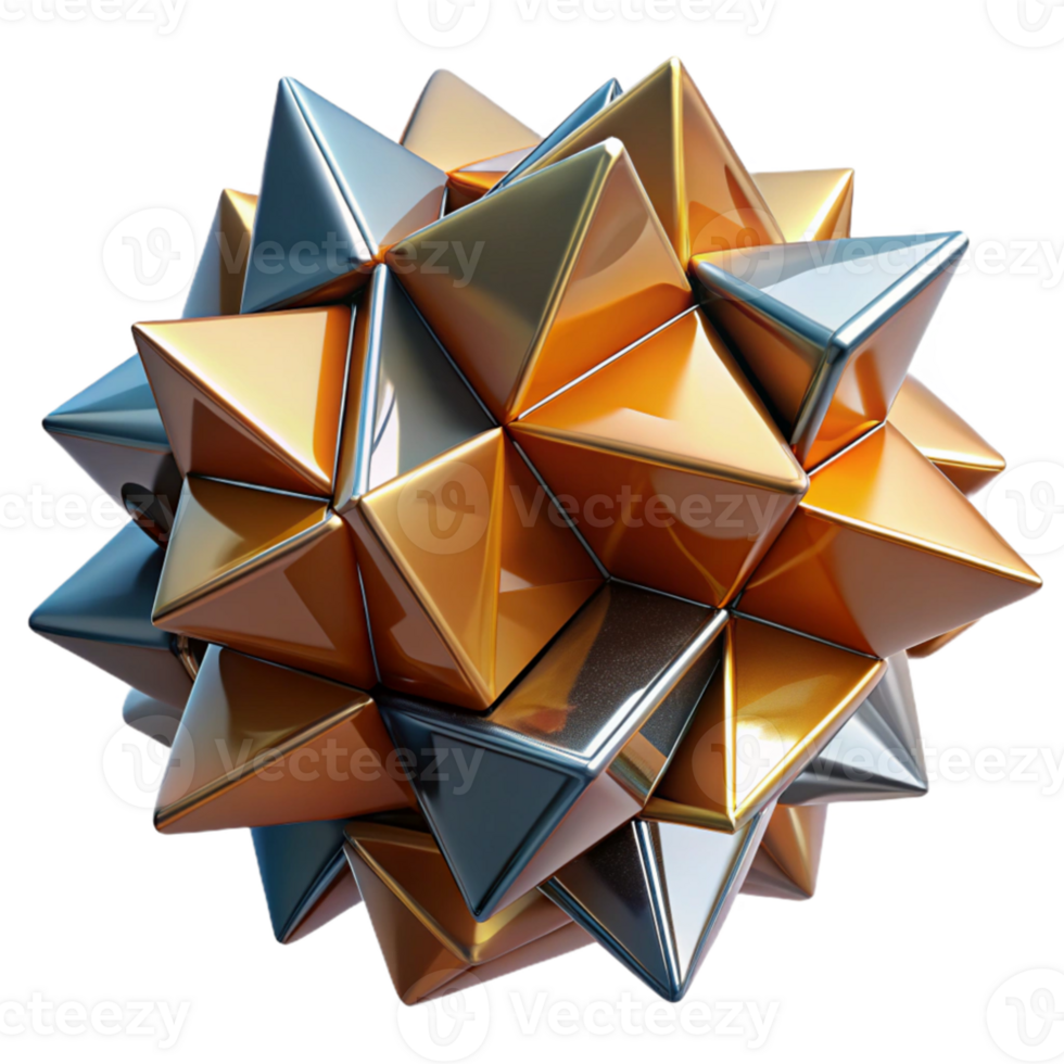 beautiful modern A dynamic composition of fragmented geometric shapes, rendered in a glossy finish with sharp reflections, cubism style 4K png