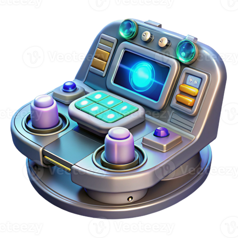 elegant artistic A futuristic control panel with glowing buttons and holographic displays, science fiction style, intricate details 4K png