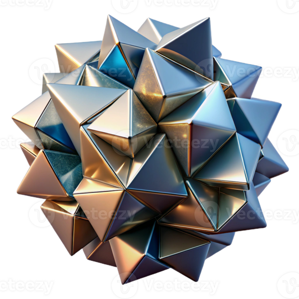 dramatic artistic A dynamic composition of fragmented geometric shapes, rendered in a glossy finish with sharp reflections, cubism style professional png
