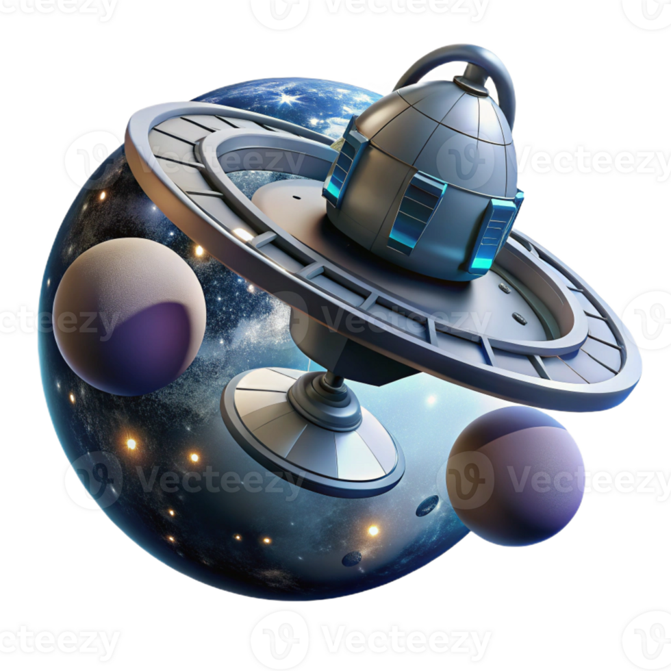 wonderful rustic A space station orbiting a binary star system. Sci-fi, realistic, dramatic lighting detailed png
