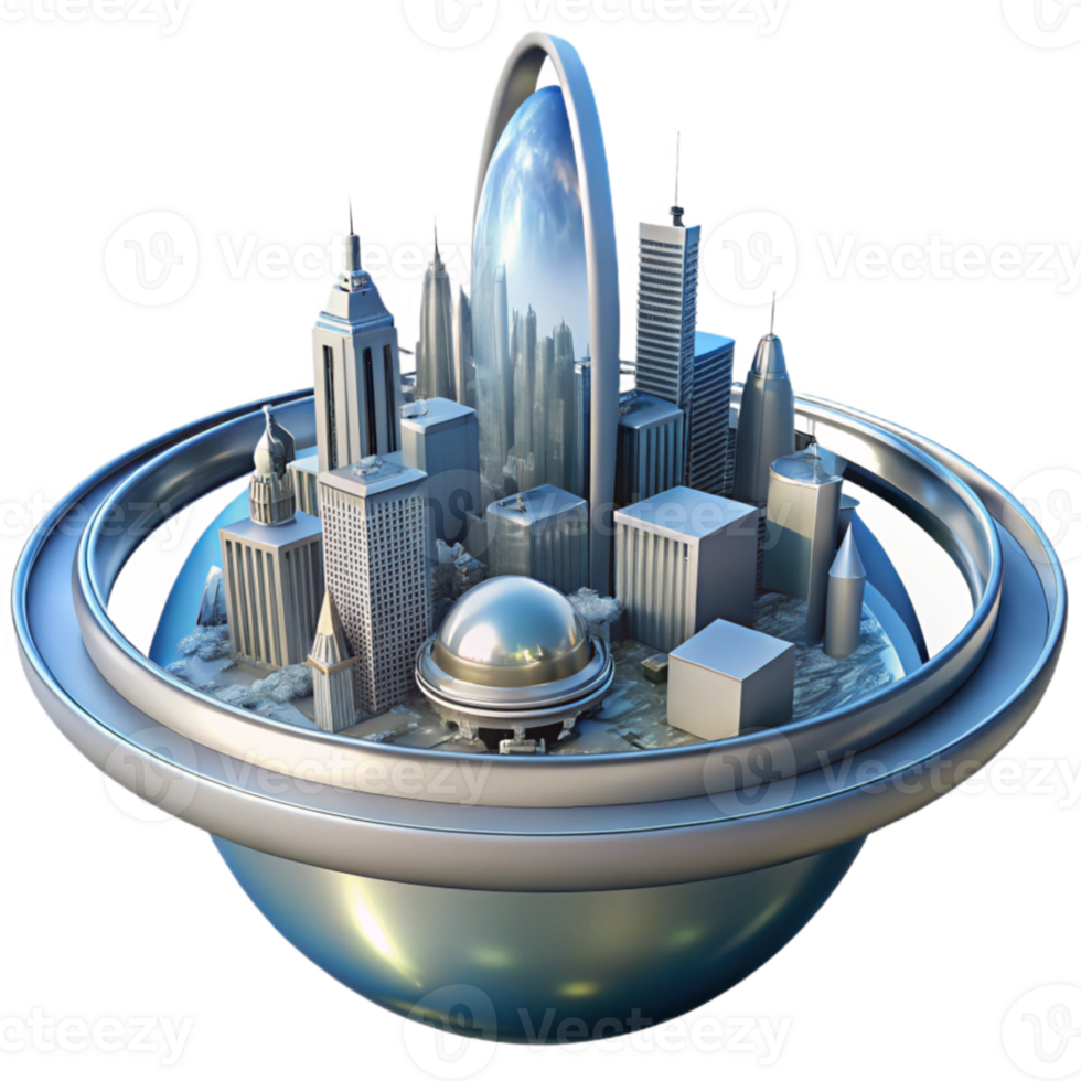 extraordinary abstract A futuristic city built on the rings of Saturn, its structures gleaming in the reflected sunlight. Realistic lighting, architectural style high resolution png