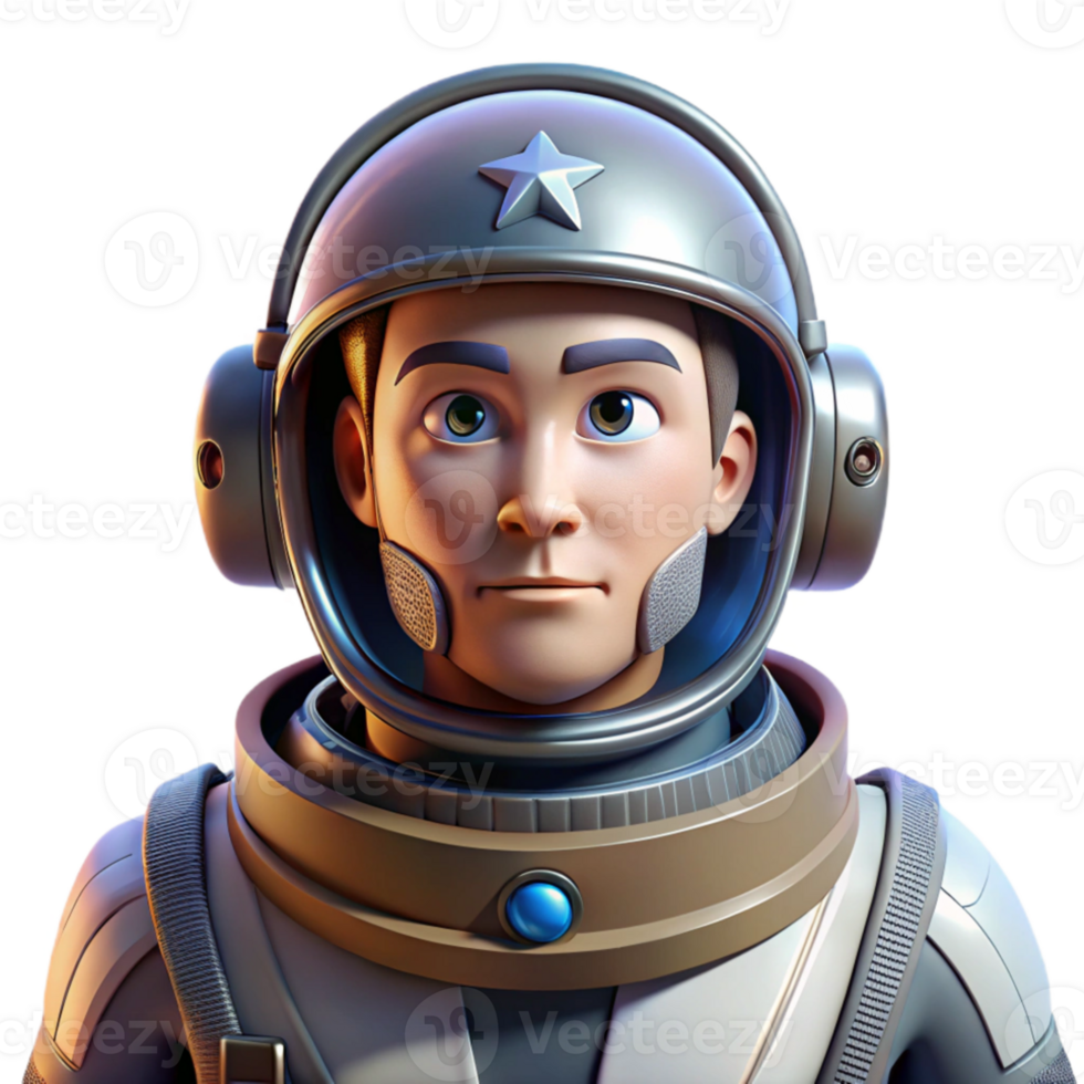 wonderful modern Portrait of a stoic astronaut with a reflective visor, intricate spacesuit details, and a distant gaze, lit by the cold light of distant stars 4K png