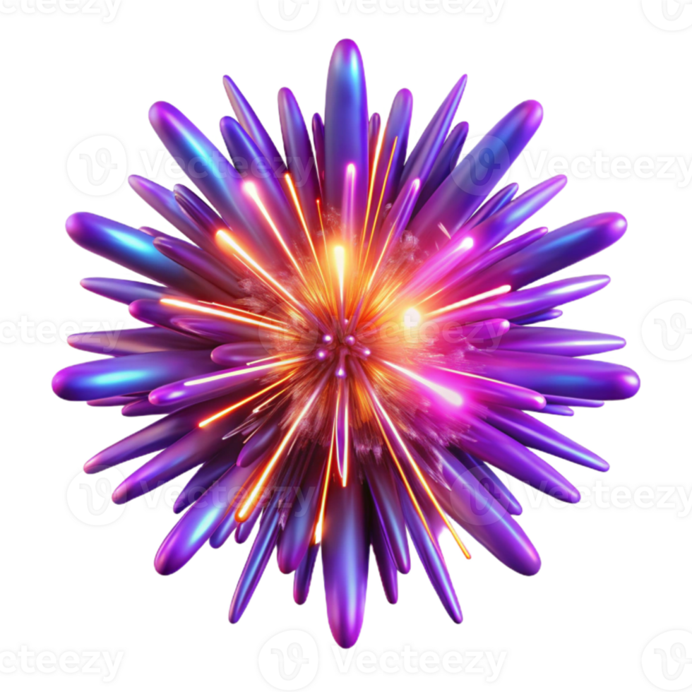 elegant minimalist A chaotic explosion of vibrant, neon particles, resembling a supernova, with intense, radiating light, in a digital art style high resolution png