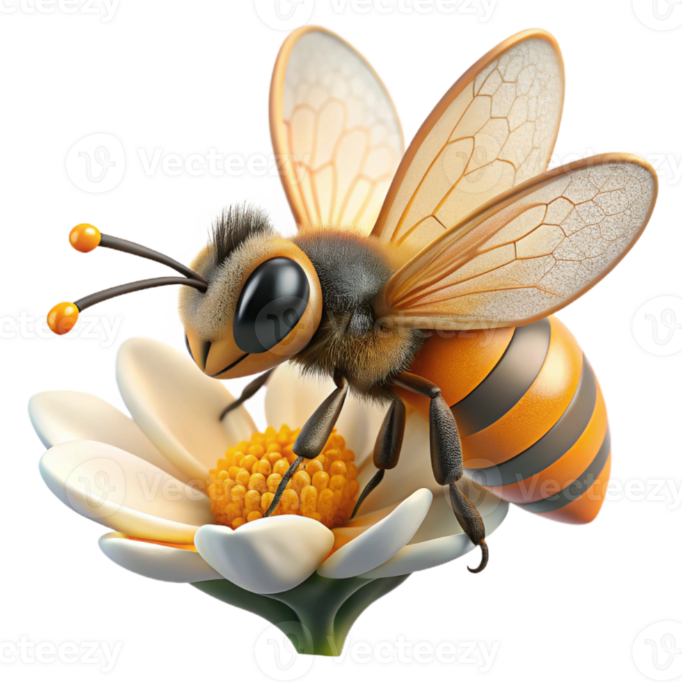 dramatic modern A close-up of a bee collecting pollen from a flower, macro photography, detailed and intricate original png