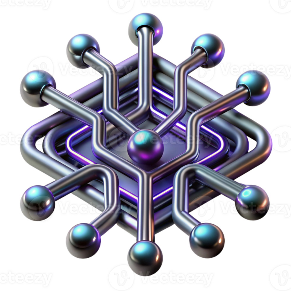 magnificent classic A complex network of branching lines and curves, resembling a circuit board, with neon accents and a dark, futuristic style authentic png