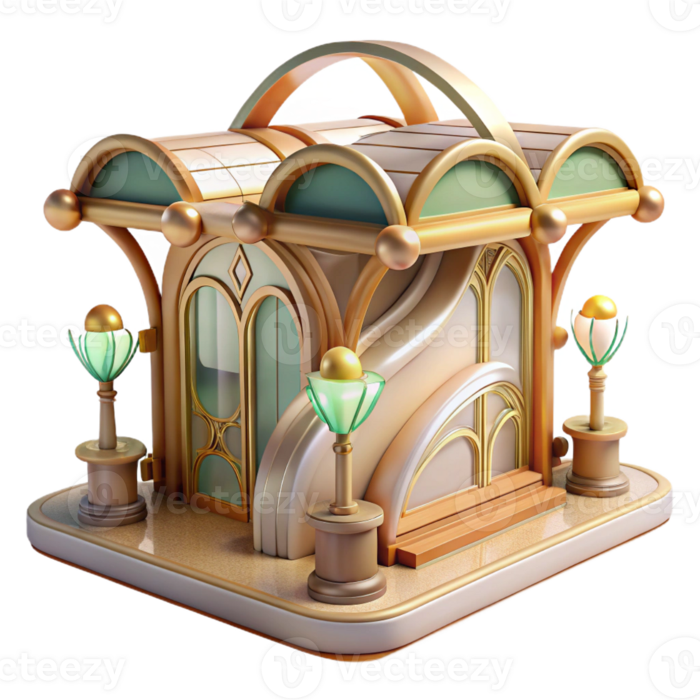 wonderful minimalist Art Nouveau metro station, flowing lines, floral motifs, stained glass, soft lighting, art deco style authentic png