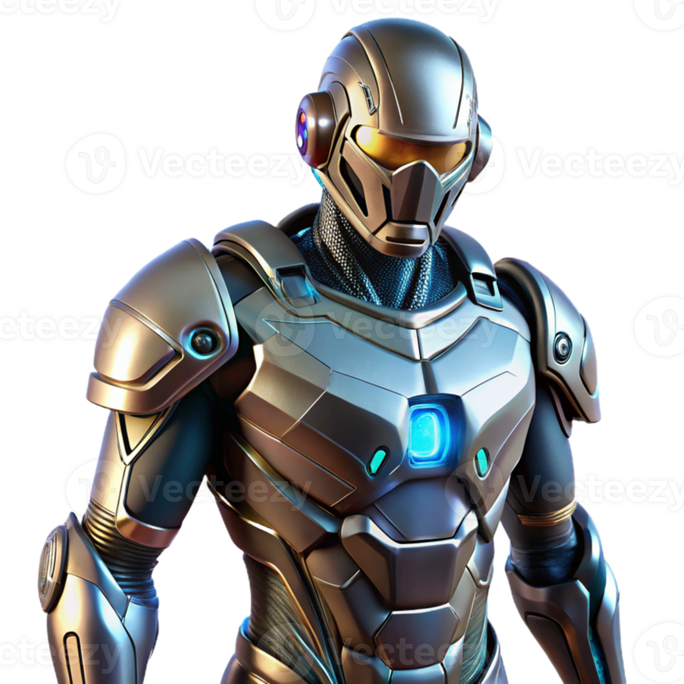 vibrant classic A futuristic exoskeleton suit with glowing accents and hydraulic mechanisms, metallic textures and sleek design, dark background with red and orange hues, cyberpunk style high quality png