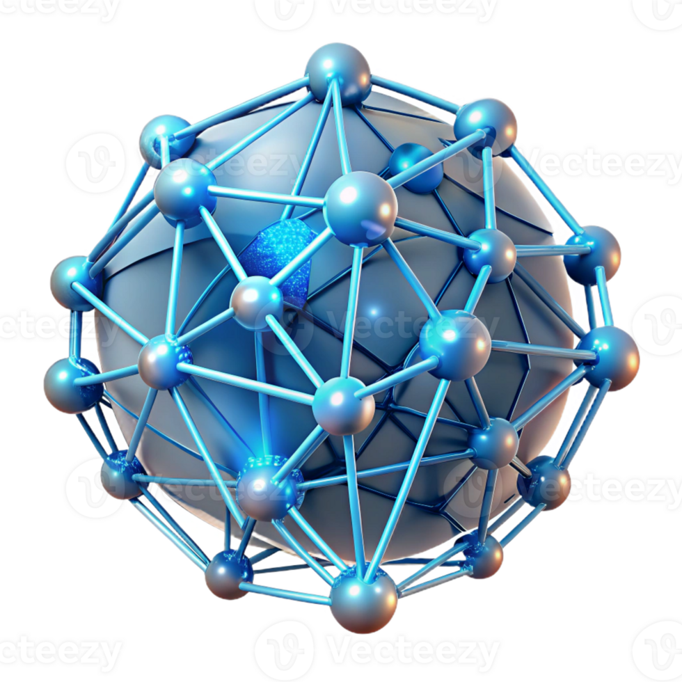 beautiful abstract A network of interconnected, glowing lines and nodes, forming a complex, abstract brain structure, with a futuristic, scientific feel high resolution png