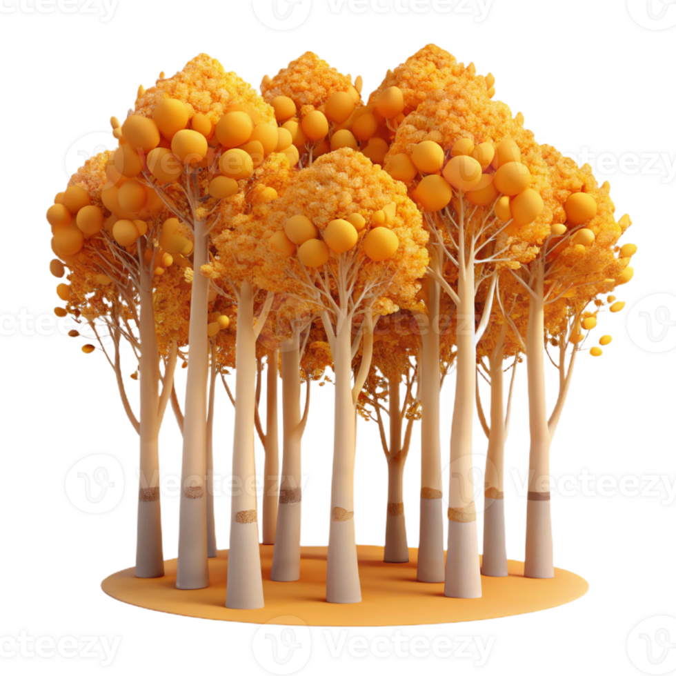 beautiful abstract A grove of aspen trees with golden leaves in autumn, warm tones, serene, landscape photography, 4K png