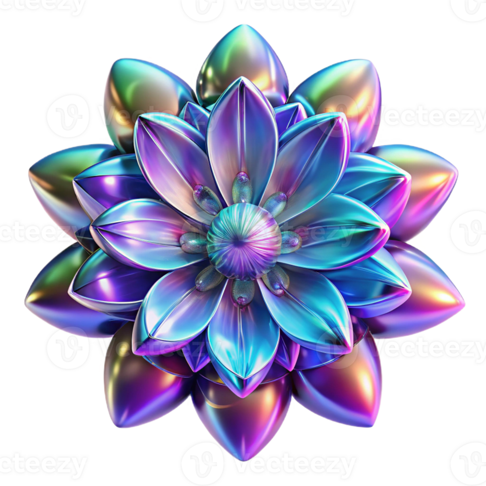 beautiful vintage A kaleidoscopic explosion of iridescent fractals morphing into sentient flora and fauna, illuminated by bioluminescent neon light, Art Nouveau style high resolution png