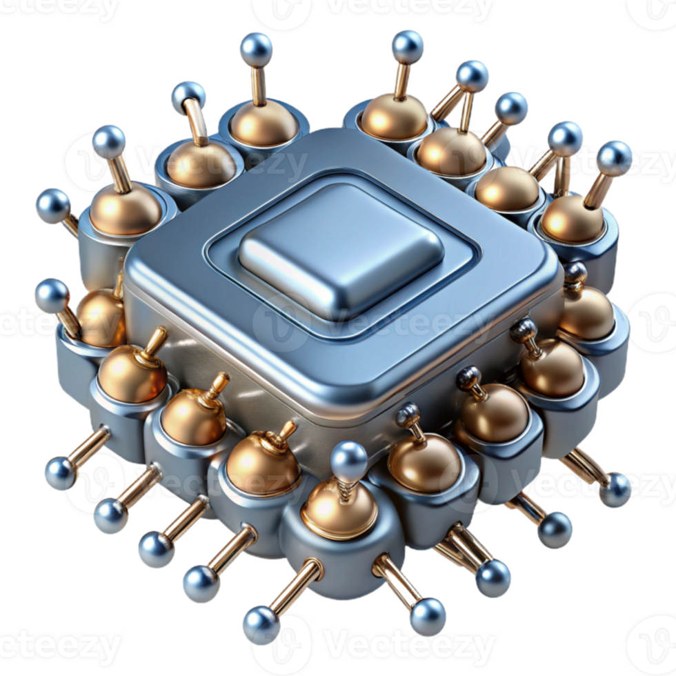 wonderful classic A swarm of nanobots assembling a complex microchip, intricate detail and metallic textures, bright studio lighting, photorealistic style genuine png