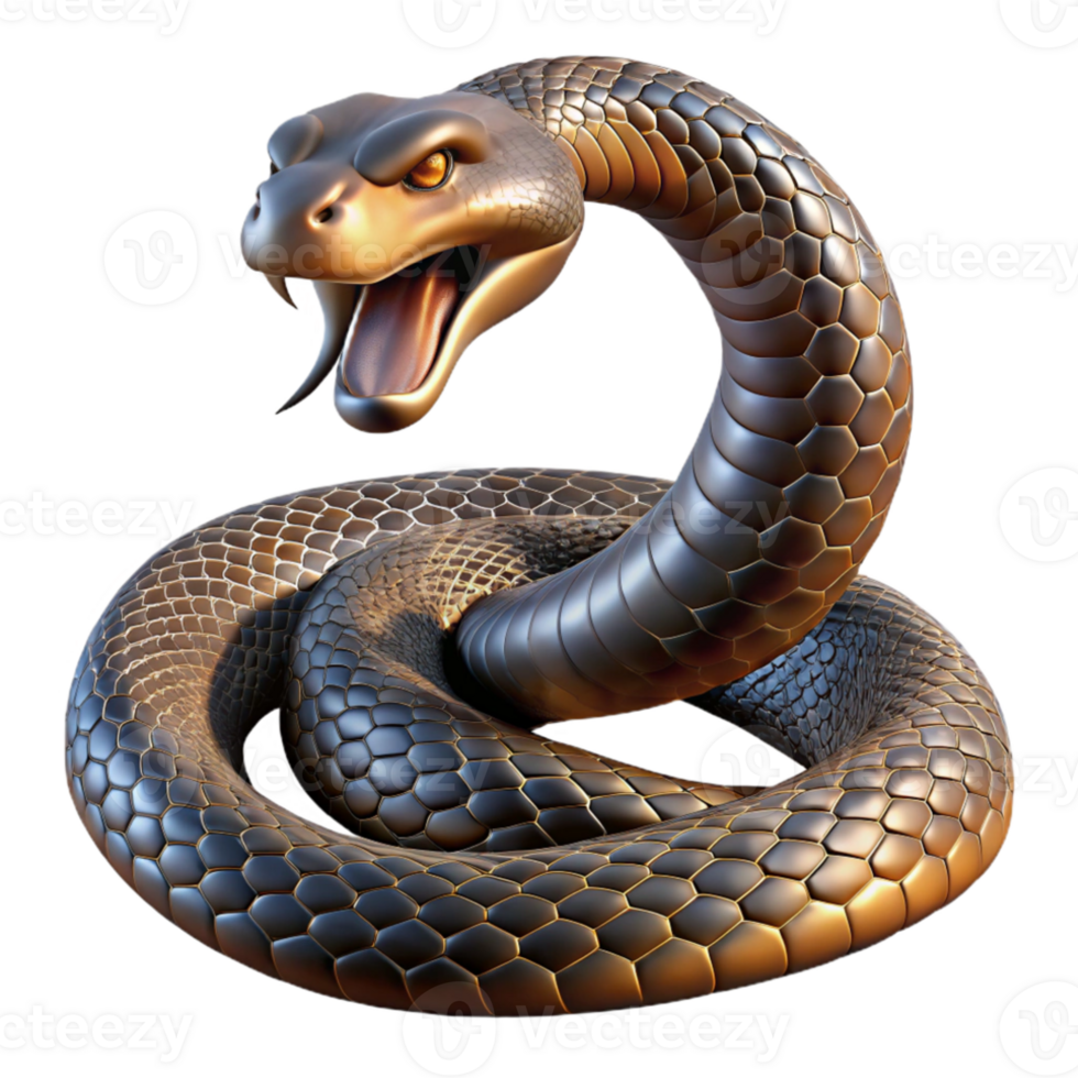 extraordinary traditional A coiled rattlesnake, scales gleaming, poised to strike, tense and dramatic lighting, photorealistic exclusive png