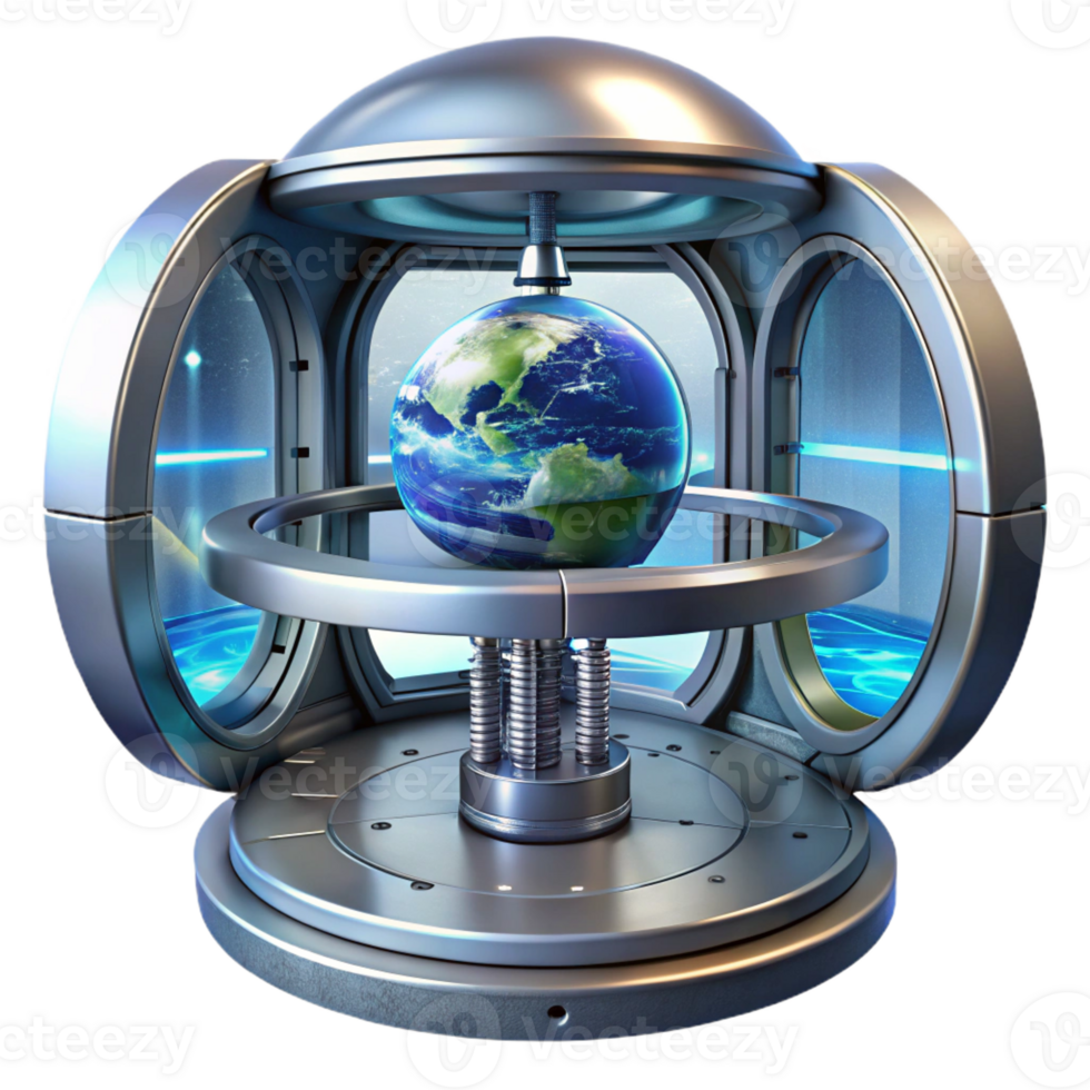 stunning rustic Futuristic space station, sleek metallic design, rotating sections, view of Earth from a large window detailed png
