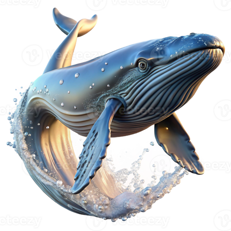 extraordinary rustic A majestic humpback whale breaching the surface, water cascading off its massive form, golden hour lighting, National Geographic style high resolution png