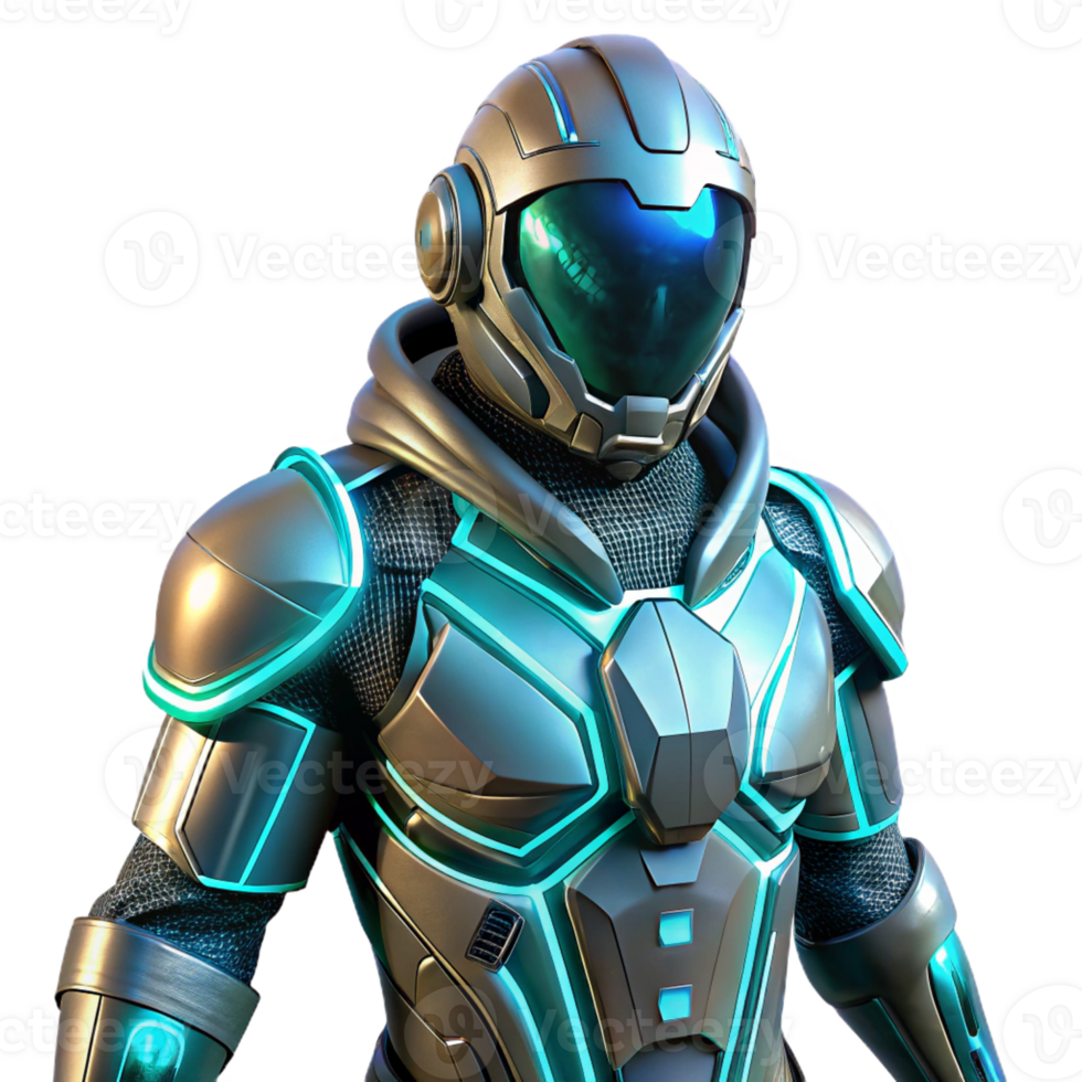 impressive rustic A futuristic space suit designed with intricate bioluminescent patterns. Sci-fi, stylish, glowing light genuine png