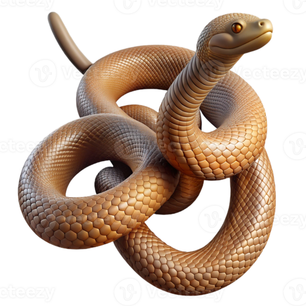 impressive artistic A slithering snake coiled around a branch, jungle setting, detailed and textured premium png