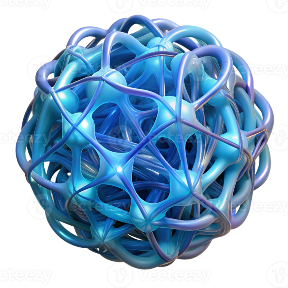 impressive vintage A network of interwoven, glowing fibers, creating a complex, organic structure, in a bio-art style professional png
