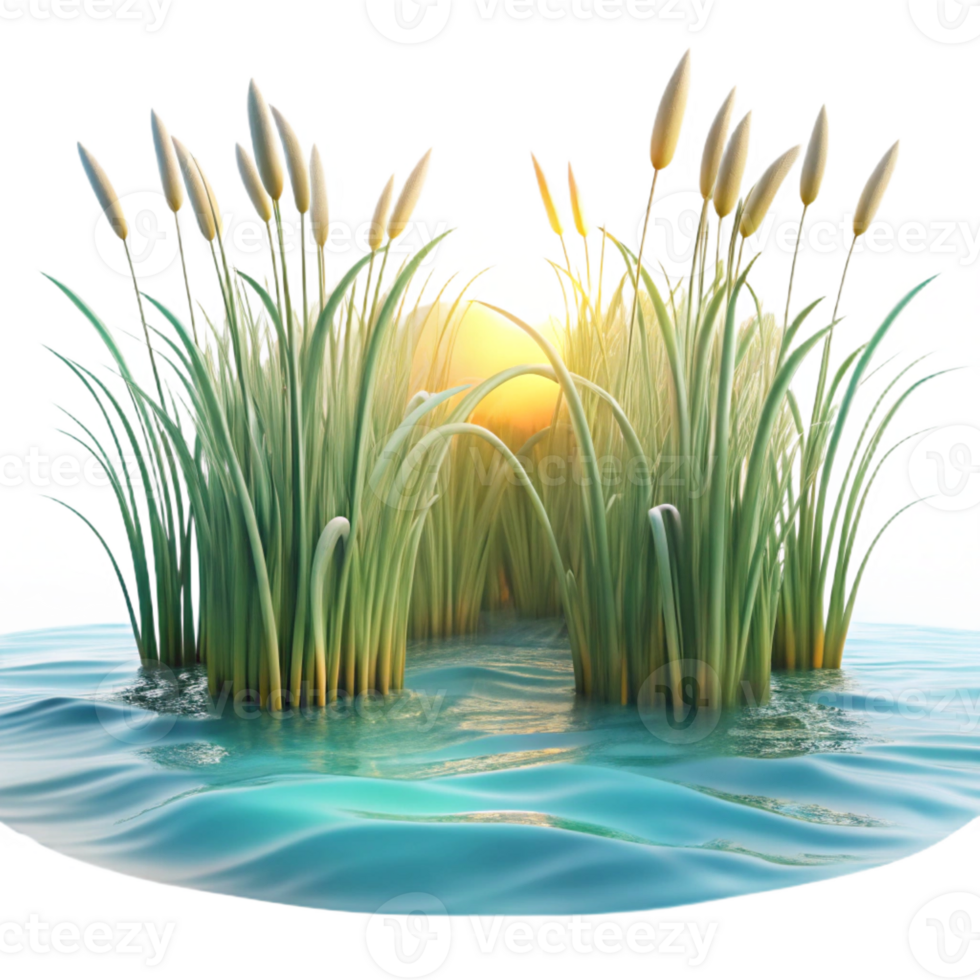 vibrant vintage A field of seagrass swaying gently in the current, sunlight filtering through the water, tranquil, impressionist style genuine png